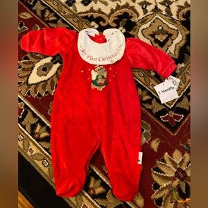 NWT My First Christmas Red Baby Onesie
